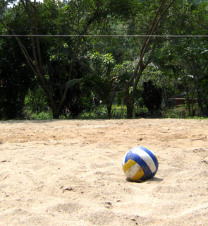  Play beach or pool volleyball, badminton, petanque (boccia) or a board game